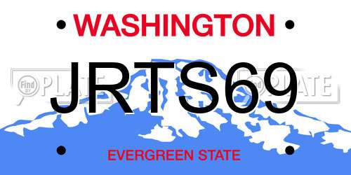 JRTS69 Washington License Plate