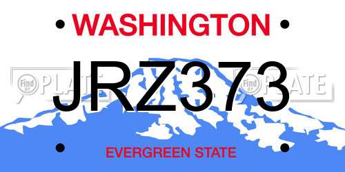 JRZ373 Washington License Plate