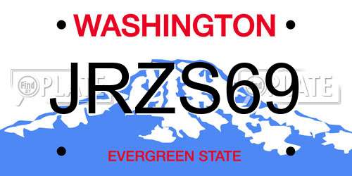 JRZS69 Washington License Plate