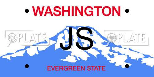 JS Washington License Plate