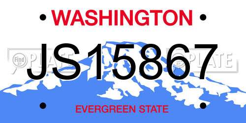 JS15867 Washington License Plate