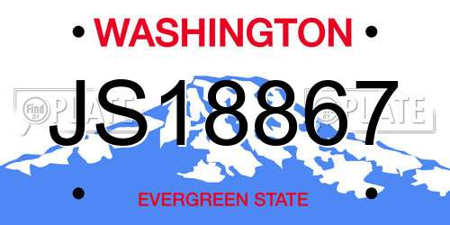 JS18867 Washington License Plate