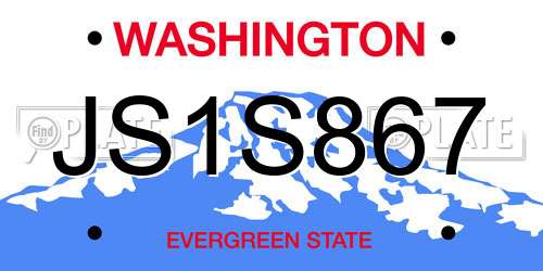 JS1S867 Washington License Plate