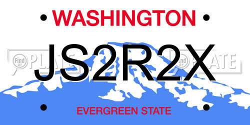 JS2R2X Washington License Plate