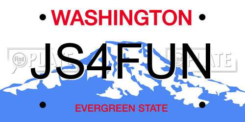 JS4FUN Washington License Plate