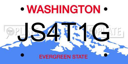JS4T1G Washington License Plate