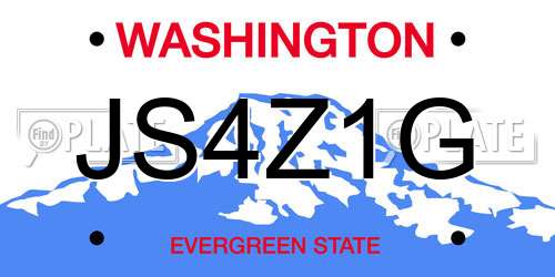 JS4Z1G Washington License Plate