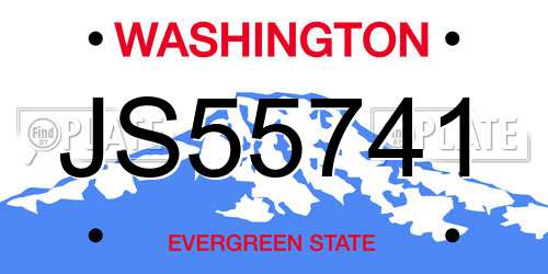 JS55741 Washington License Plate
