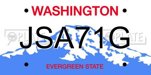 JSA71G Washington License Plate