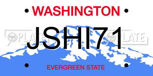 JSHI71 Washington License Plate