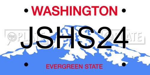JSHS24 Washington License Plate