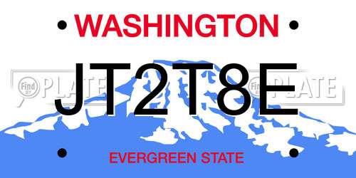 JT2T8E Washington License Plate