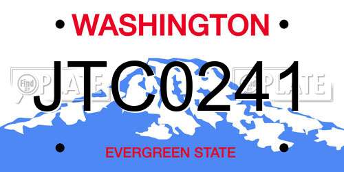 JTC0241 Washington License Plate