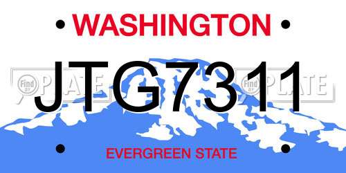 JTG7311 Washington License Plate