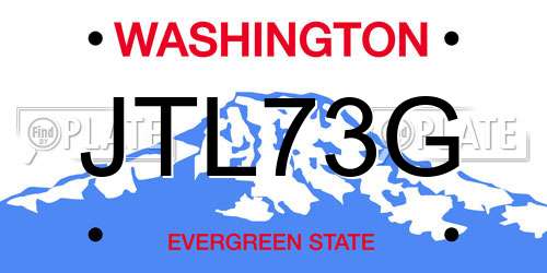 JTL73G Washington License Plate