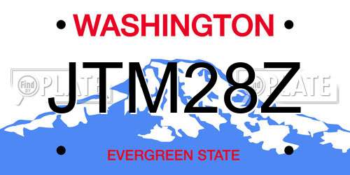 JTM28Z Washington License Plate