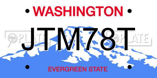 JTM78T Washington License Plate
