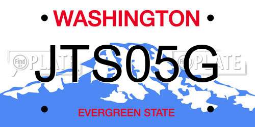 JTS05G Washington License Plate