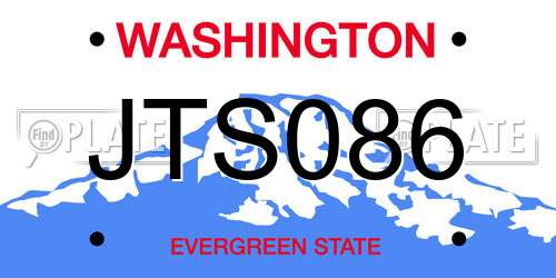 JTS086 Washington License Plate