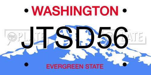JTSD56 Washington License Plate