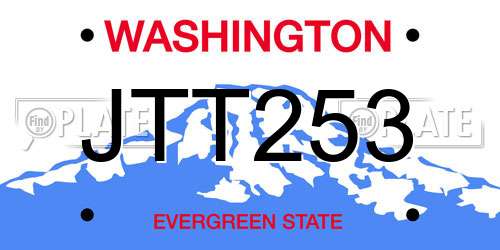 JTT253 Washington License Plate