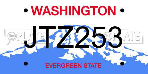 JTZ253 Washington License Plate