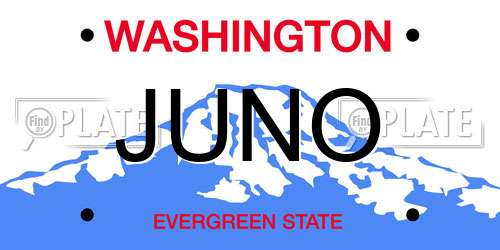 JUNO Washington License Plate