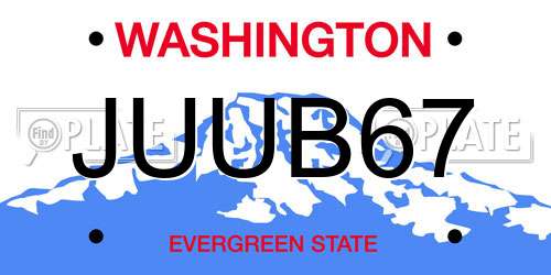 JUUB67 Washington License Plate
