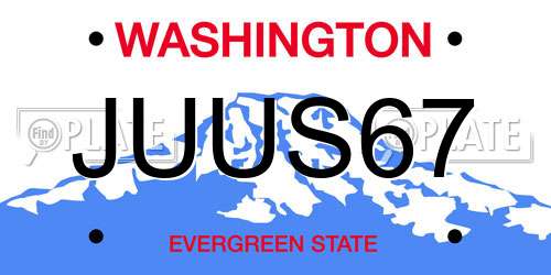 JUUS67 Washington License Plate