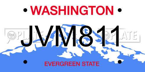 JVM811 Washington License Plate