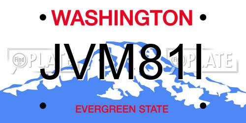 JVM81I Washington License Plate