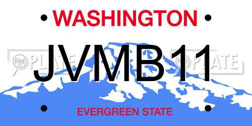 JVMB11 Washington License Plate