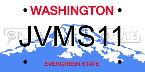 JVMS11 Washington License Plate