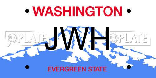 JWH Washington License Plate