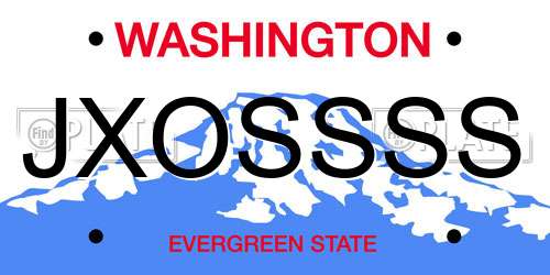 JXOSSSS Washington License Plate