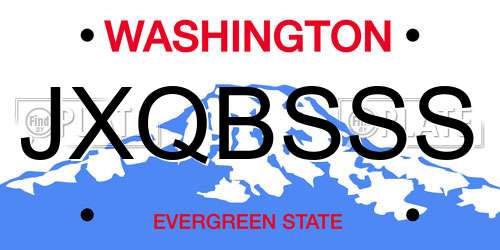 JXQBSSS Washington License Plate