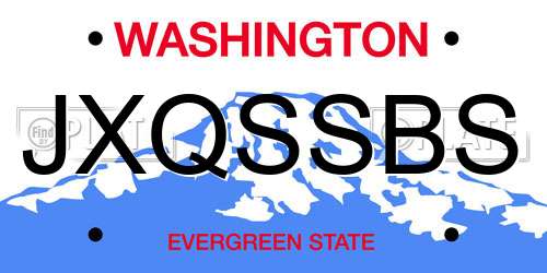 JXQSSBS Washington License Plate