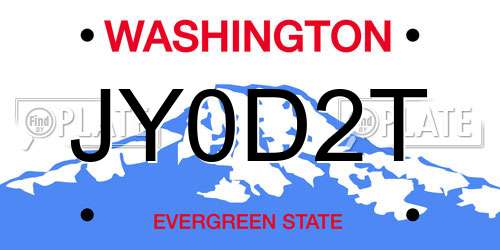 JY0D2T Washington License Plate