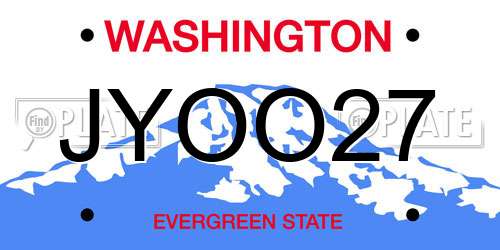 JYOO27 Washington License Plate