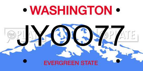 JYOO77 Washington License Plate