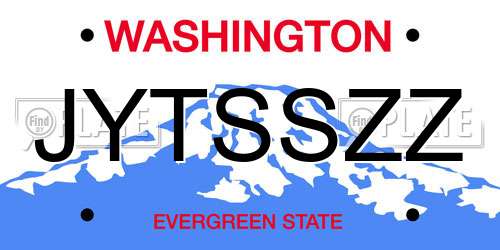 JYTSSZZ Washington License Plate