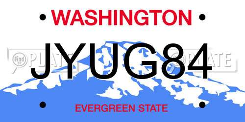 JYUG84 Washington License Plate