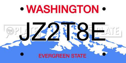 JZ2T8E Washington License Plate
