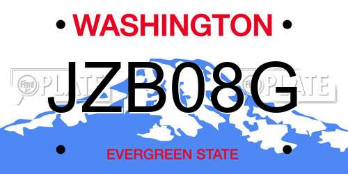 JZB08G Washington License Plate