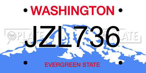 JZL736 Washington License Plate