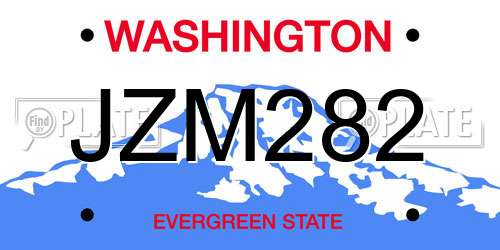 JZM282 Washington License Plate