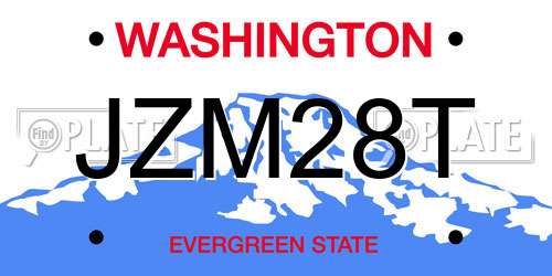 JZM28T Washington License Plate