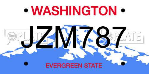 JZM787 Washington License Plate