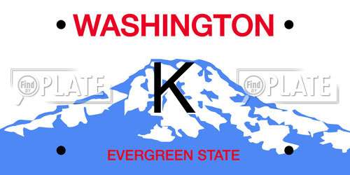 K Washington License Plate