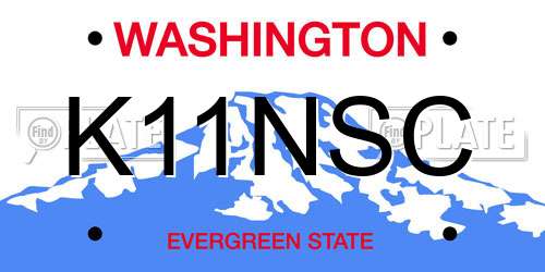 K11NSC Washington License Plate